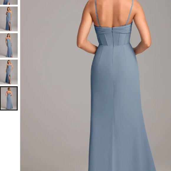 Azazie “Chantel” Dress – Strapless Sheath Chiffon Gown in Twilight - Picture 2 of 3